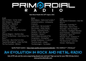 Primordial Radio Playlist Updates - 20th August 2018