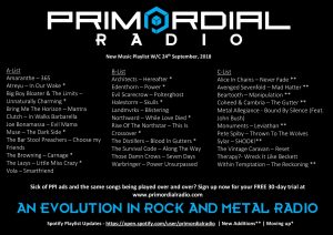 Primordial Radio Playlist Updates - 24th September 2018