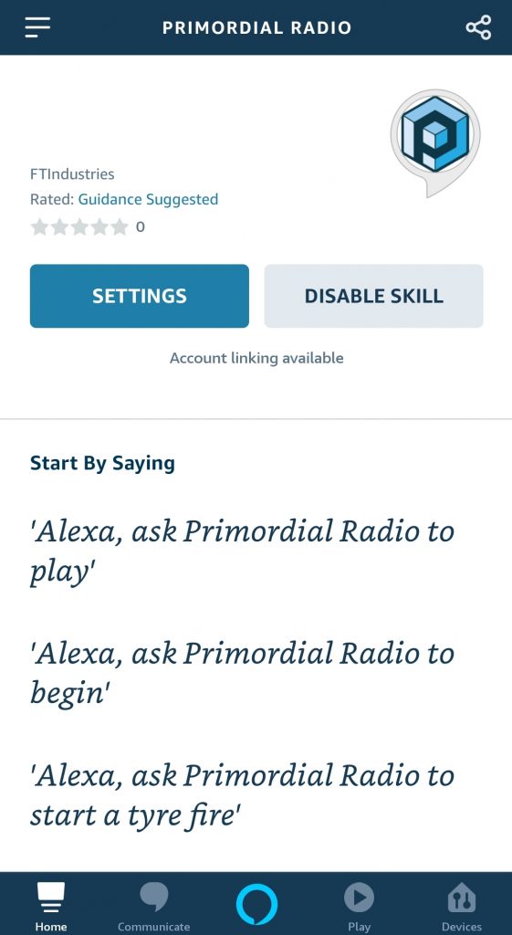 Primordial Radio Alexa Skill image