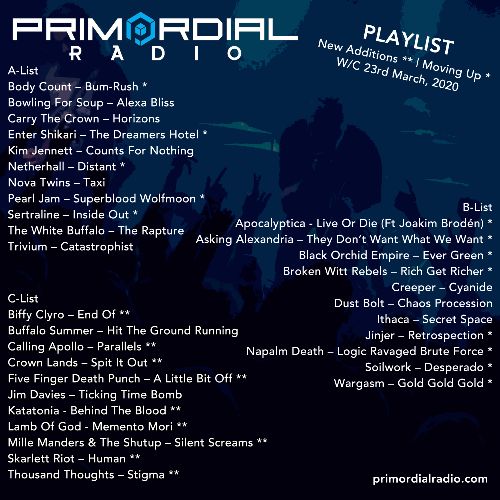 2nd March Primordial Playlist Update