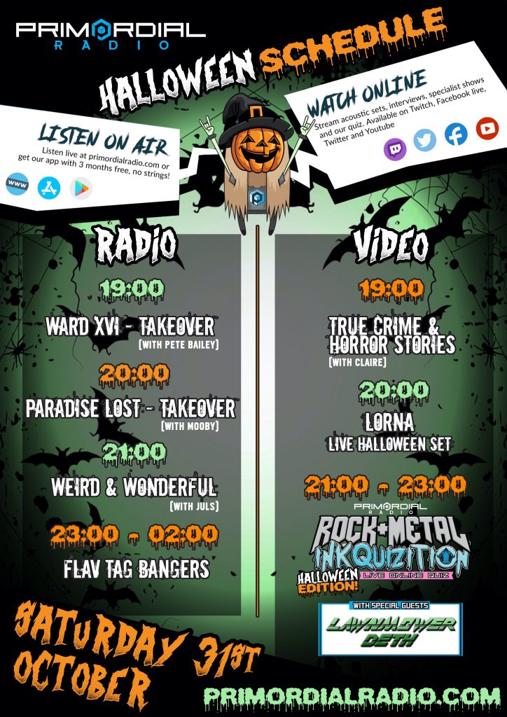 Where my ghouls at ? Halloween Schedule | Primordial Radio - Rock