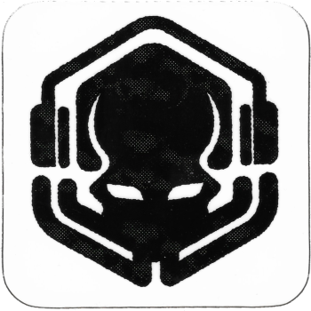 Black Drinks Coaster with Primordial Radio 2021 Logo