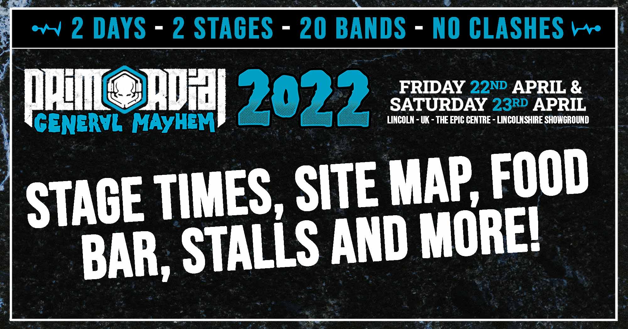 Stage Times, Site Map and more.