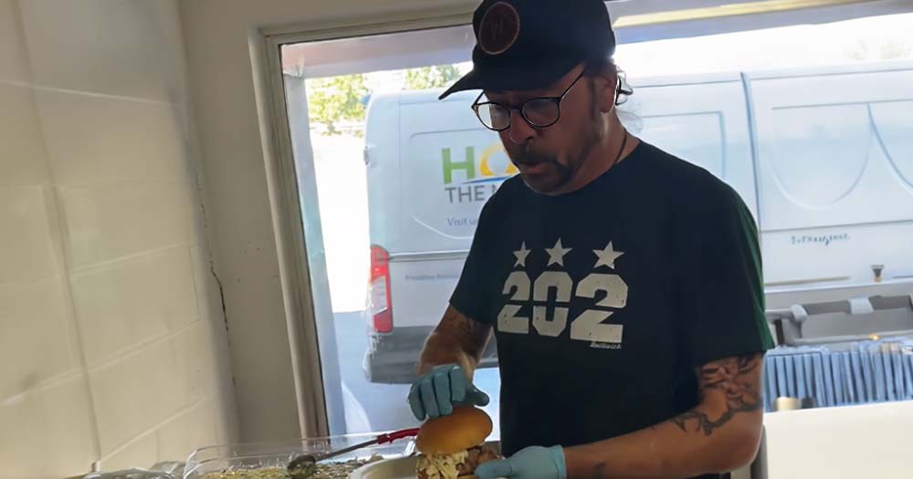 Dave Grohl Volunteers at Homeless Shelter on Super Bowl Sunday